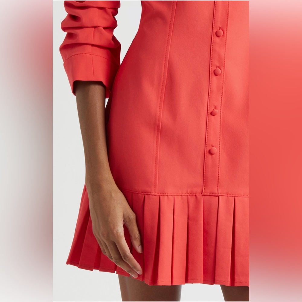 Cinq à Sept Coral Lucilla Pleated Mini Dress - Picture 4 of 4